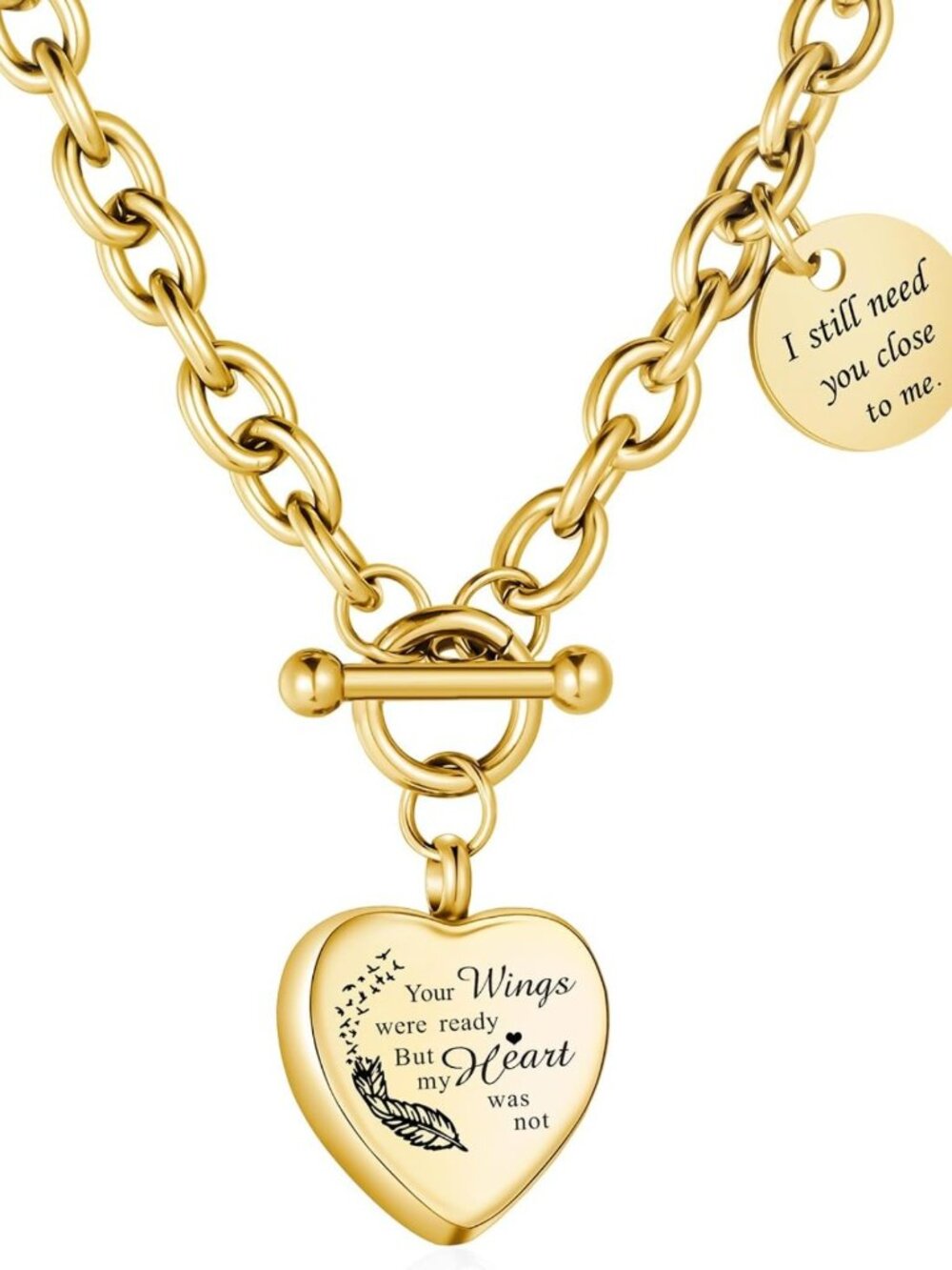 Heart-Shaped Cremation Urn Necklace for Ashes | Stainless Steel Memorial Locket